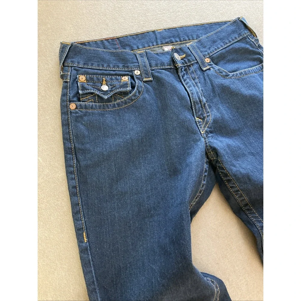 True Religion Men's Straight Jeans - Dark Blue Denim